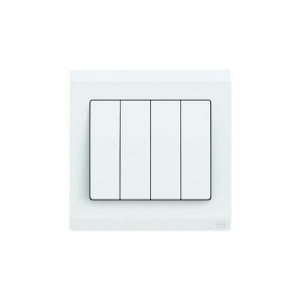 ABB Electrical Switch, Inora, 4 Gang, 1 Way, 10AX, White - BL104