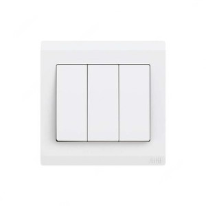 ABB Electrical Switch, Inora, 3 Gang, 2 Way, 10AX, White - BL107