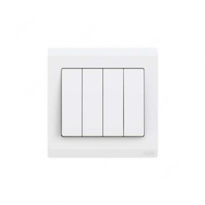 ABB Electrical Switch, Inora, 4 Gang, 2 Way, 10AX, White - BL108