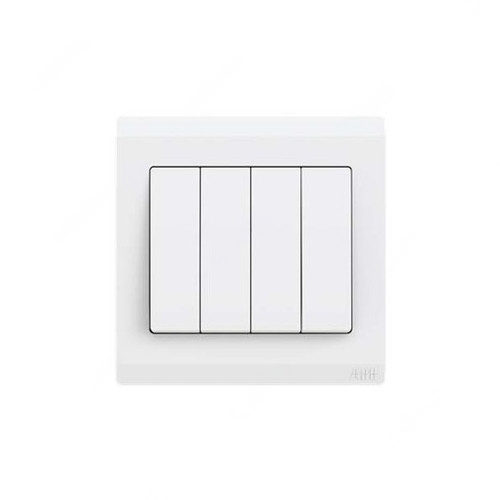 ABB Electrical Switch, Inora, 4 Gang, 2 Way, 10AX, White - BL108