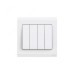 ABB Electrical Switch, Inora, 4 Gang, 2 Way, 10AX, White - BL108