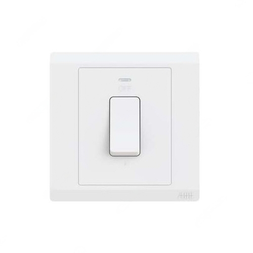 ABB DP Switch With Neon, Inora, 1 Gang, 1 Way, 20AX, White - BL111S