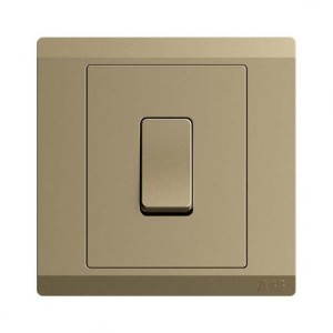 ABB Electrical Switch, Inora, 1 Gang, 10AX, Royal Gold - BL119S-PG