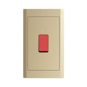 ABB DP Switch with Neon, Inora, 1 Gang, 1 Way, 45AX, Royal Gold - BL143-PG