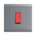 ABB DP Switch with Neon, Inora, 1 Gang, 1 Way, 45A, Classic Grey - BL179-G