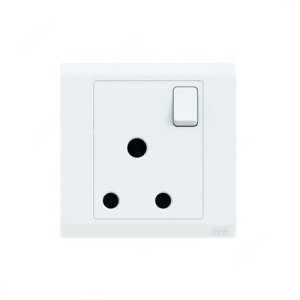 ABB Single Pole Switch Socket, Inora, 1 Gang, 15A, White - BL209