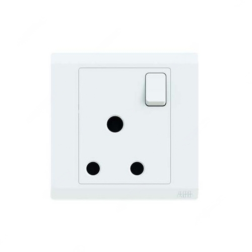 ABB Single Pole Switch Socket, Inora, 1 Gang, 15A, White - BL209