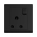 ABB Single Pole Switch Socket, Inora, 1 Gang, 15A, Starry Black - BL209-885