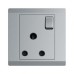 ABB Single Pole Switch Socket, Inora, 1 Gang, 15A, Classic Grey - BL209-G