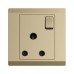 ABB Single Pole Switch Socket, Inora, 1 Gang, 15A, Royal Gold - BL209-PG