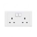 ABB Single Pole Switch Socket, Inora, 2 Gang, 13A, White - BL227