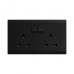 ABB Single Pole Switch Socket, Inora, 2 Gang, 13A, Starry Black - BL227-885