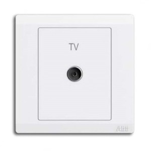 ABB TV Socket Outlet, Inora, 1 Gang, White - BL301