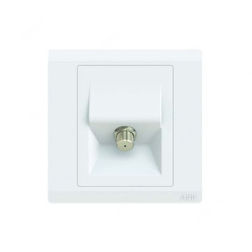 ABB F Type Sat Socket Outlet, Inora, 1 Gang, White - BL308