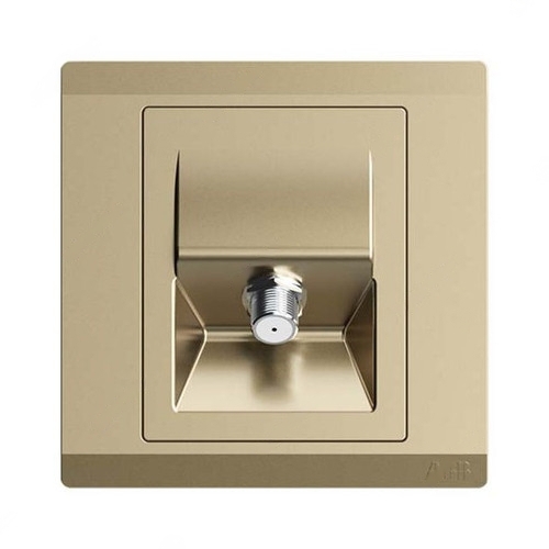 ABB F Type Sat Socket Outlet, Inora, 1 Gang, Royal Gold - BL308-PG