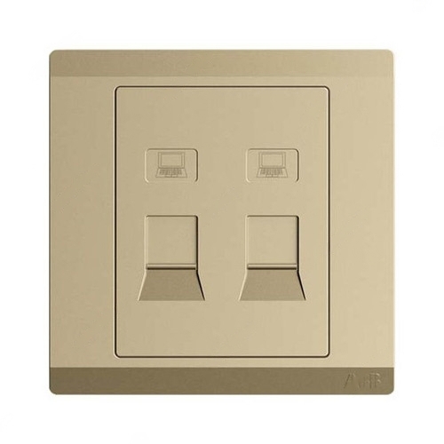 ABB Data Socket Outlet, Inora, 2 Gang, RJ45, Cat 6a, Royal Gold - BL317-PG