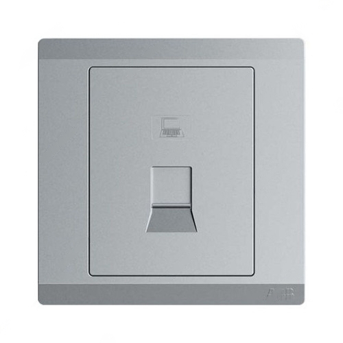 ABB Data Socket Outlet, Inora, 1 Gang, RJ45, Cat 6a, Classic Grey - BL318-G