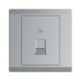 ABB Data Socket Outlet, Inora, 1 Gang, RJ45, Cat 6a, Classic Grey - BL318-G