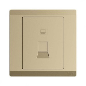 ABB Data Socket Outlet, Inora, 1 Gang, RJ45, Cat 6a, Royal Gold - BL318-PG