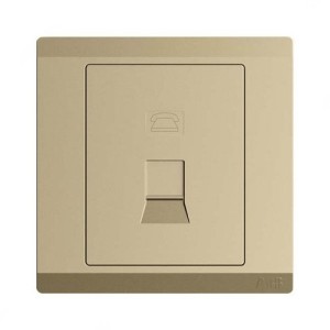 ABB Telephone Socket Outlet, Inora, 1 Gang, RJ11, Royal Gold - BL321-PG