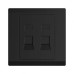 ABB Telephone Socket Outlet, Inora, 2 Gang, RJ11, Starry Black - BL322-885