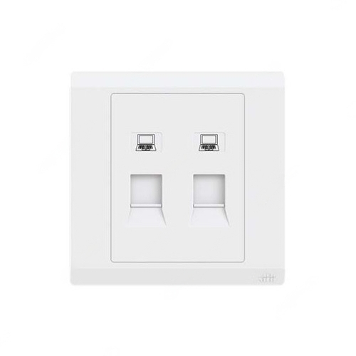 ABB Data Socket Outlet, Inora, 2 Gang, RJ45, Cat 6, White - BL329