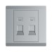 ABB Data Socket Outlet, Inora, 2 Gang, RJ45, Cat 6, Classic Grey - BL329-G