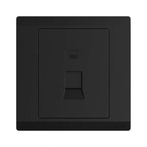 ABB Data Socket Outlet, Inora, 1 Gang, RJ45, Cat 5e, Starry Black - BL331-885