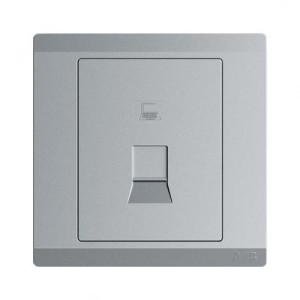 ABB Data Face Plate, Inora, 1 Gang, Classic Grey - BL331-H-G