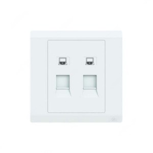 ABB Data Face Plate, Inora, 2 Gang, White - BL332-H