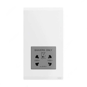 ABB Shaver Socket, Inora, 115-230V, White - BL401