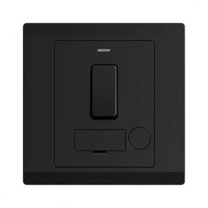 ABB Switched Fused Connection Unit with Flex Outlet and Neon, Inora, 250V, 13A, Starry Black - BL507-885