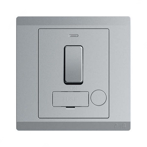 ABB Switched Fused Connection Unit with Flex Outlet & Neon, Inora, 250V, 13A, Classic Grey - BL507-G