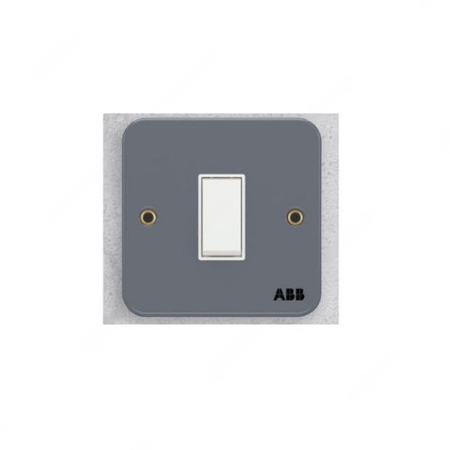 ABB Electrical Switch, Metal Clad Series, Urea/Metal, 1 Gang, 1 Way, 10A - BM101