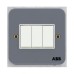 ABB Electrical Switch, Metal Clad Series, Urea/Metal, 3 Gang, 2 Way, 10A - BM107