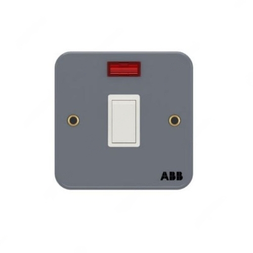 ABB Dual Pole Electrical Switch with LED, Metal Clad Series, Urea, 1 Gang, 20A - BM171