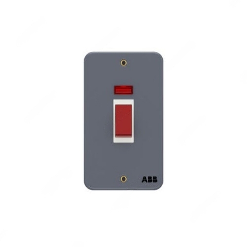 ABB Dual Pole Electrical Switch with LED, Metal Clad Series, Urea, 1 Gang, 45A - BM177