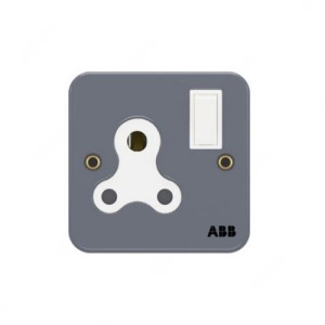 ABB Single Pole Electrical Switch Socket, Metal Clad Series, Urea/Metal, 1 Gang, 15A - BM209