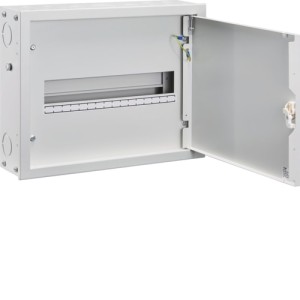 Hager DIN Rail Board, 1 Row 16M, Non-Transparent Door, Surface Mount - DR16S