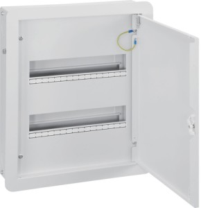 Hager DIN Rail Board, 2 Row 32M, Non-Transparent Door, Flush - DR32F