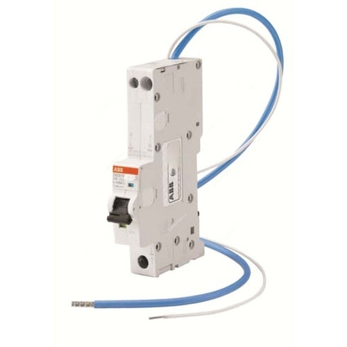 ABB Residual Current Circuit Breaker with Overcurrent Protection, Curve Type C, 1   N, 10kA, 10A - DSE201-M-C10-AC100-N-Blue