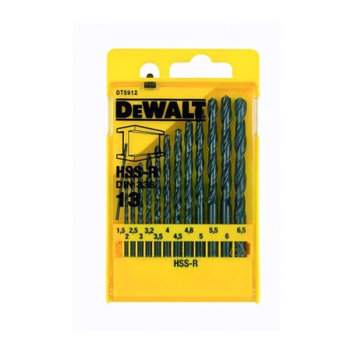 Dewalt Drill Bit Set HSS-R 13pcs (1.5mm to 6.5mm) Plastic Cassette - DT5912-QZ