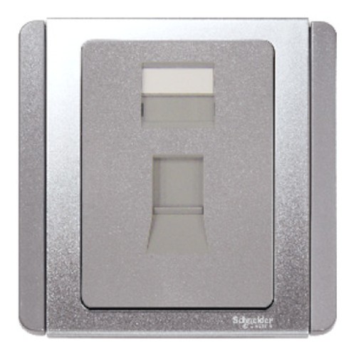 Schneider 1 Gang RJ45 Keystone Shuttered Wallplate with Channel 