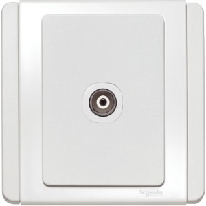 Schneider 1 Gang TV Socket Outlet, White - E3031TV_WW