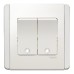 Schneider 2 Gang 2 Way Vertical Dolly Switch with White Fluorescent Indicator, White - E3032V2_FWWW