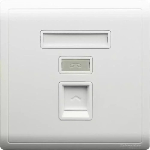 Schneider 1 Gang Shuttered Keystone Wallplate, White (Without Module) E8231RJS_AS_G1