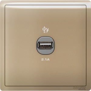 Schneider Pieno - 1 x 2.1A USB Charger - Wine Gold E8231USB_WG