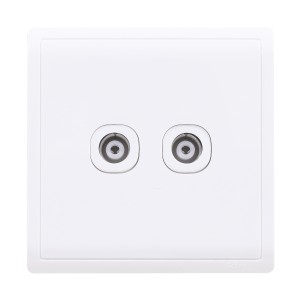 Schneider Pieno - 2 gang TV socket - 75 Ohm - through-connection E8232TV