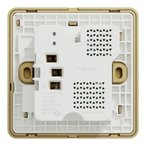 Schneider Switched Socket with USB Charger, AvatarOn, 21W Type A+C, 13A, Wine Gold - E8315DACUSB_WG