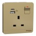 Schneider Switched Socket with USB Charger, AvatarOn, 21W Type A+C, 13A, Wine Gold - E8315DACUSB_WG